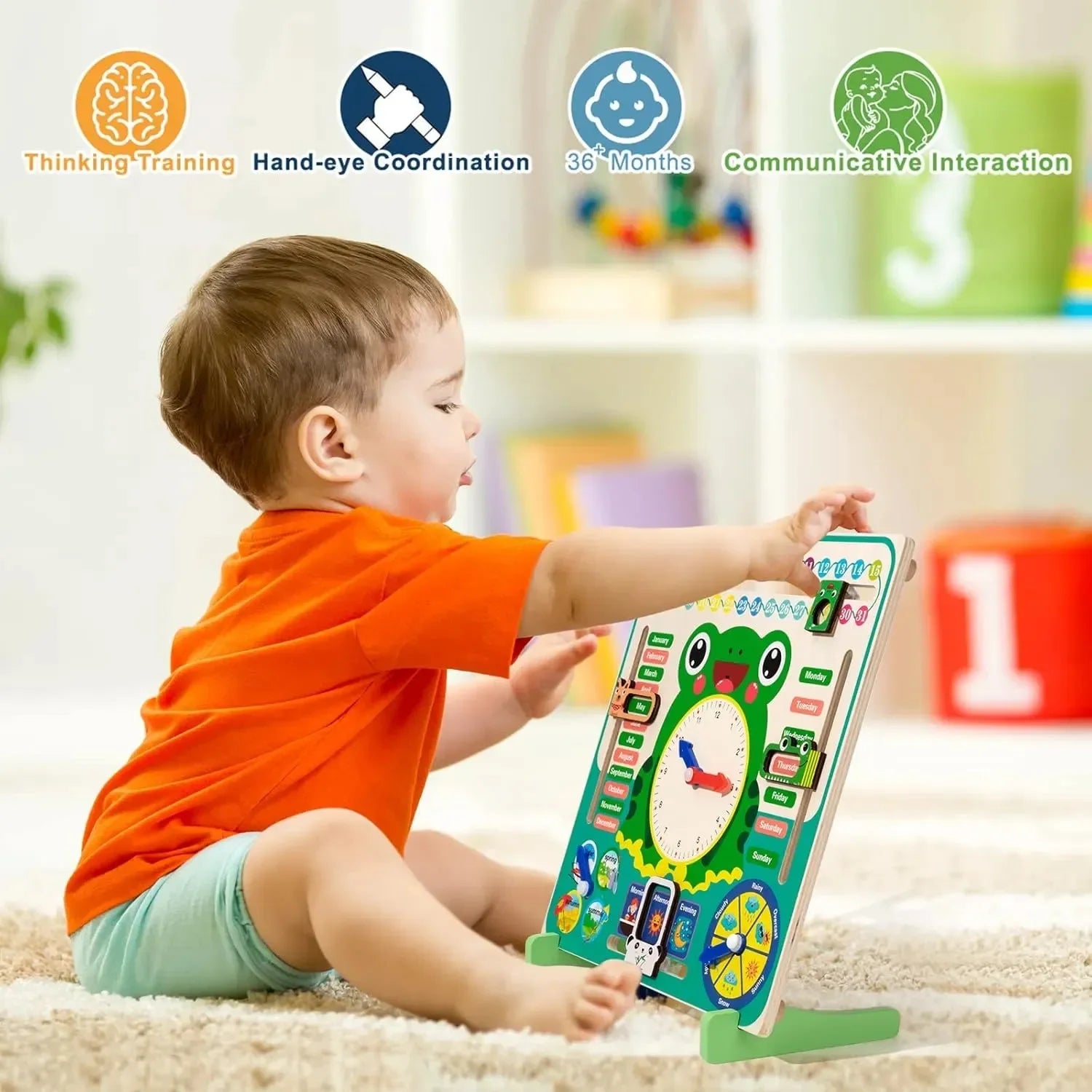 Horloge calendrier multifonctionnelle 7 en 1 Frog 