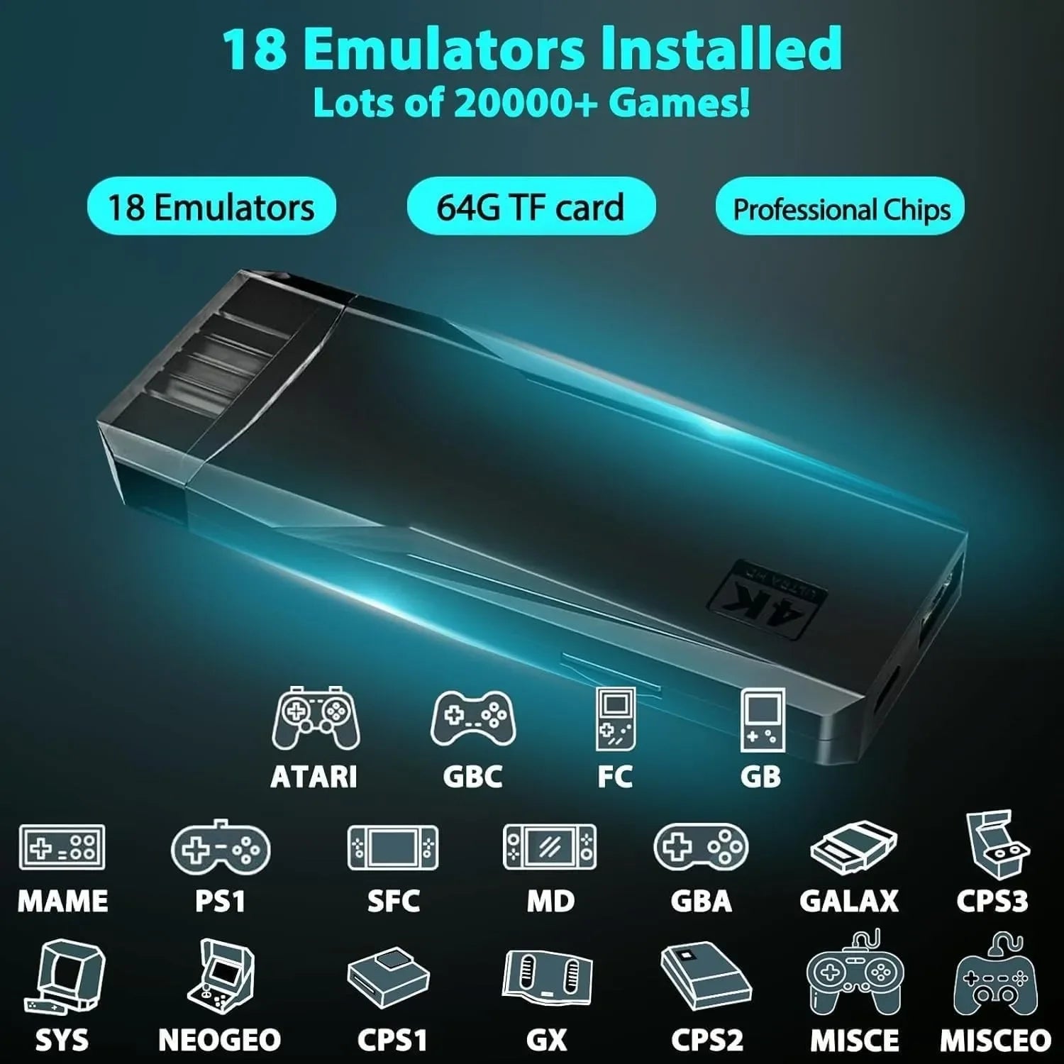 PS Retro 4K Wireless Game Console