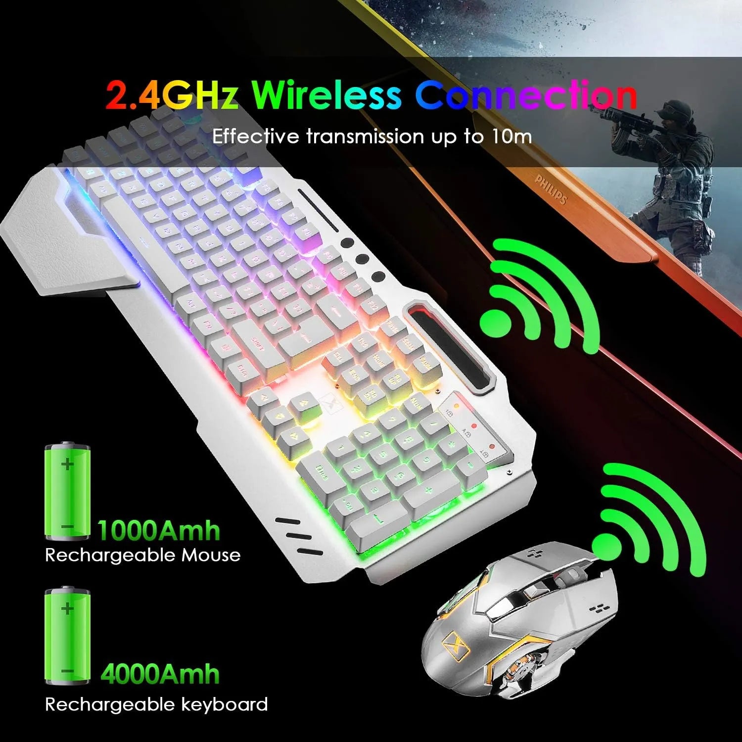 QZUKOY Mechanical Feel Gaming Keyboard and Mouse