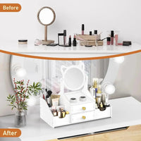 Makeup Desk Organizer with Mirror