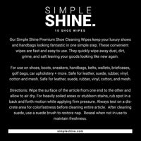 Simple Shine Shoe Cleaning Wipes (Set of 30)