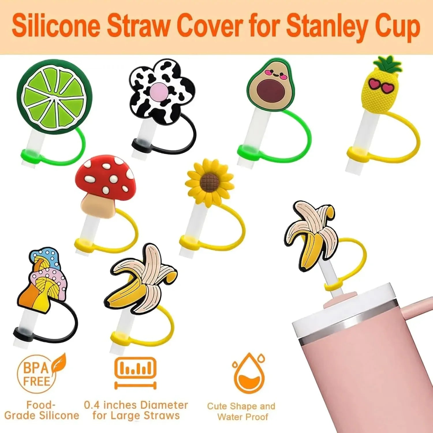 Fruity Fresh Straw Topper For 30 oz/40 oz Tumblers