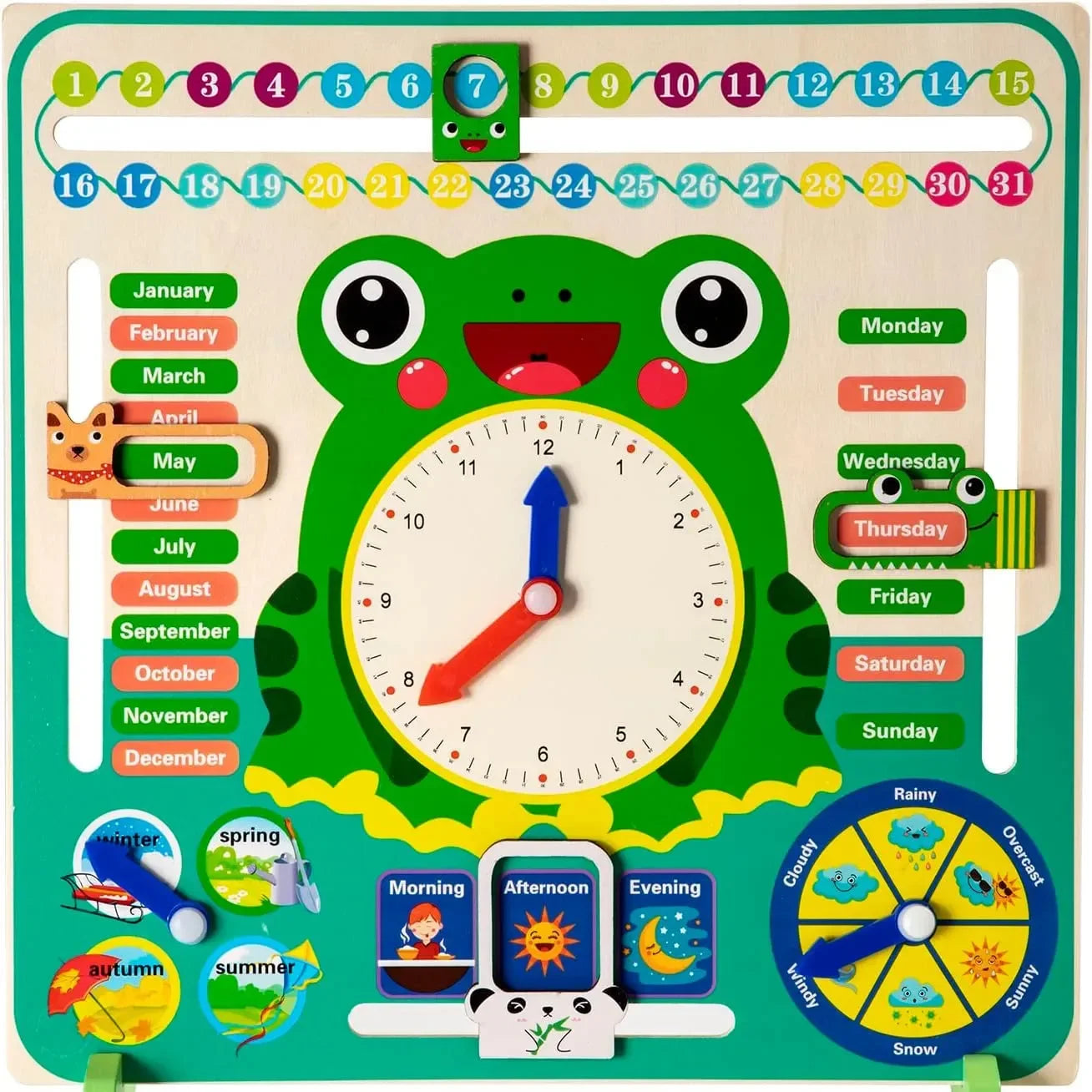 Horloge calendrier multifonctionnelle 7 en 1 Frog 