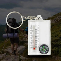 Thermometer Compass Utility Keychain