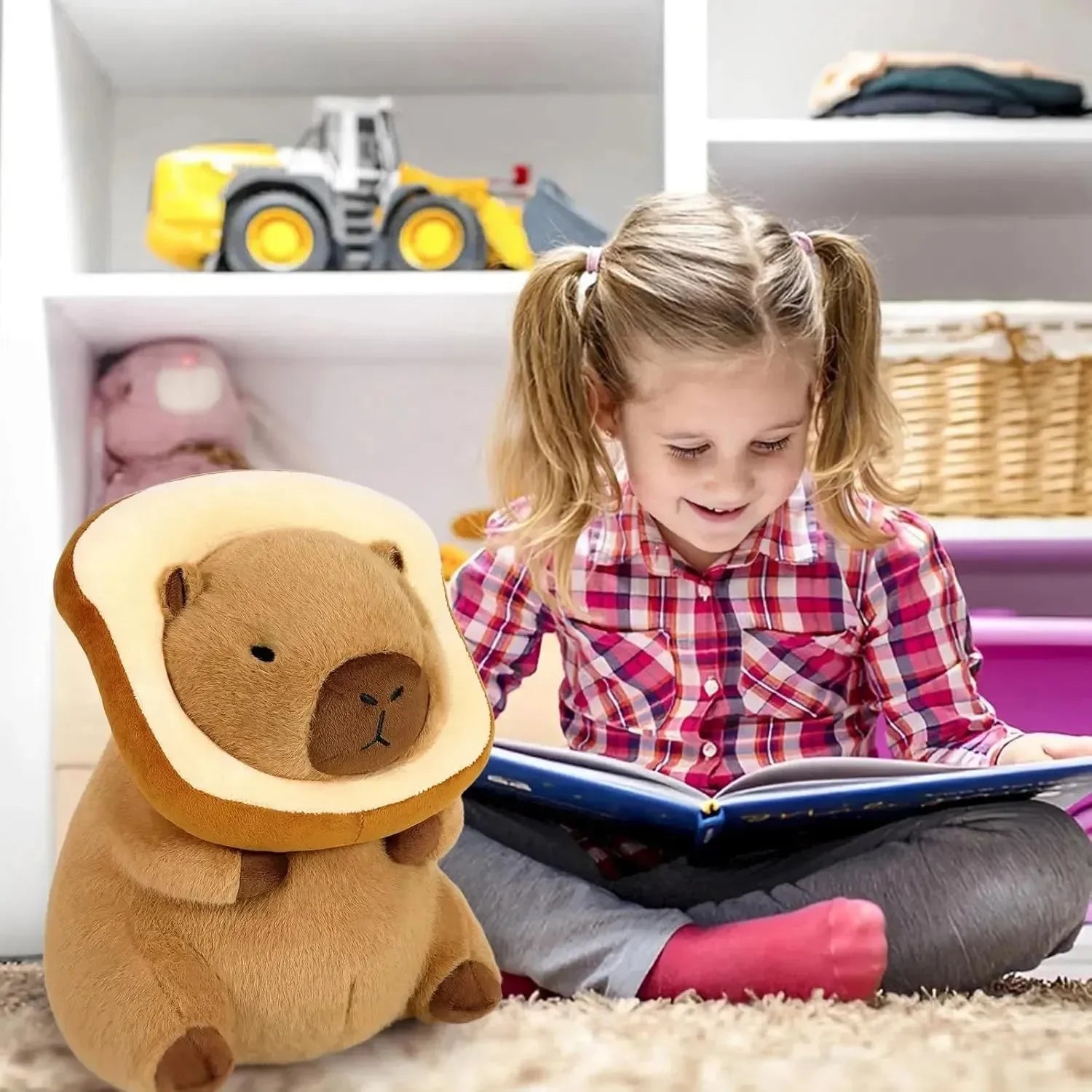 Capybara Plush with Removable Bread Pillow (40 cm)