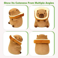 Capybara Plush with Removable Bread Pillow (40 cm)