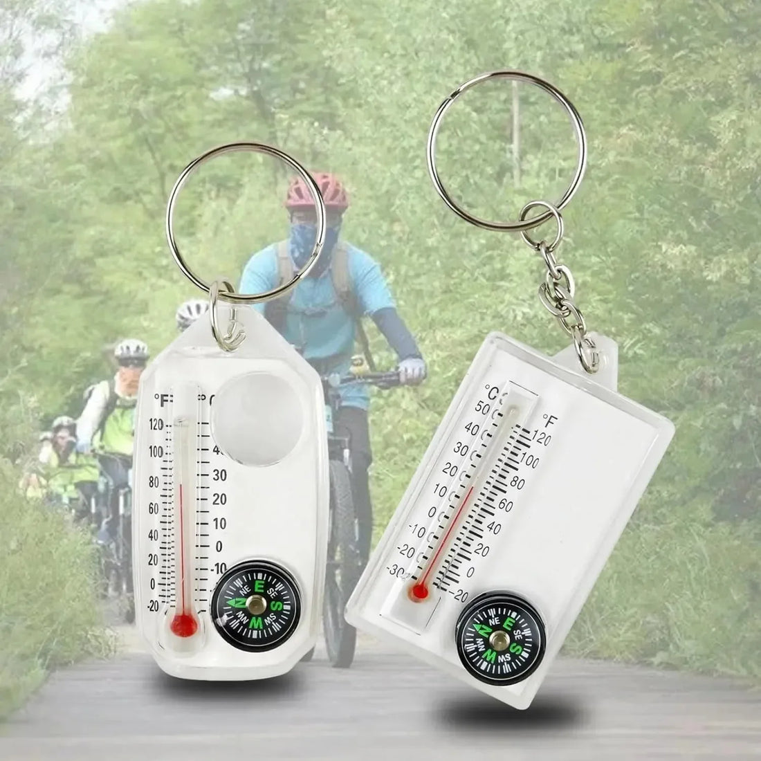 Thermometer Compass Utility Keychain