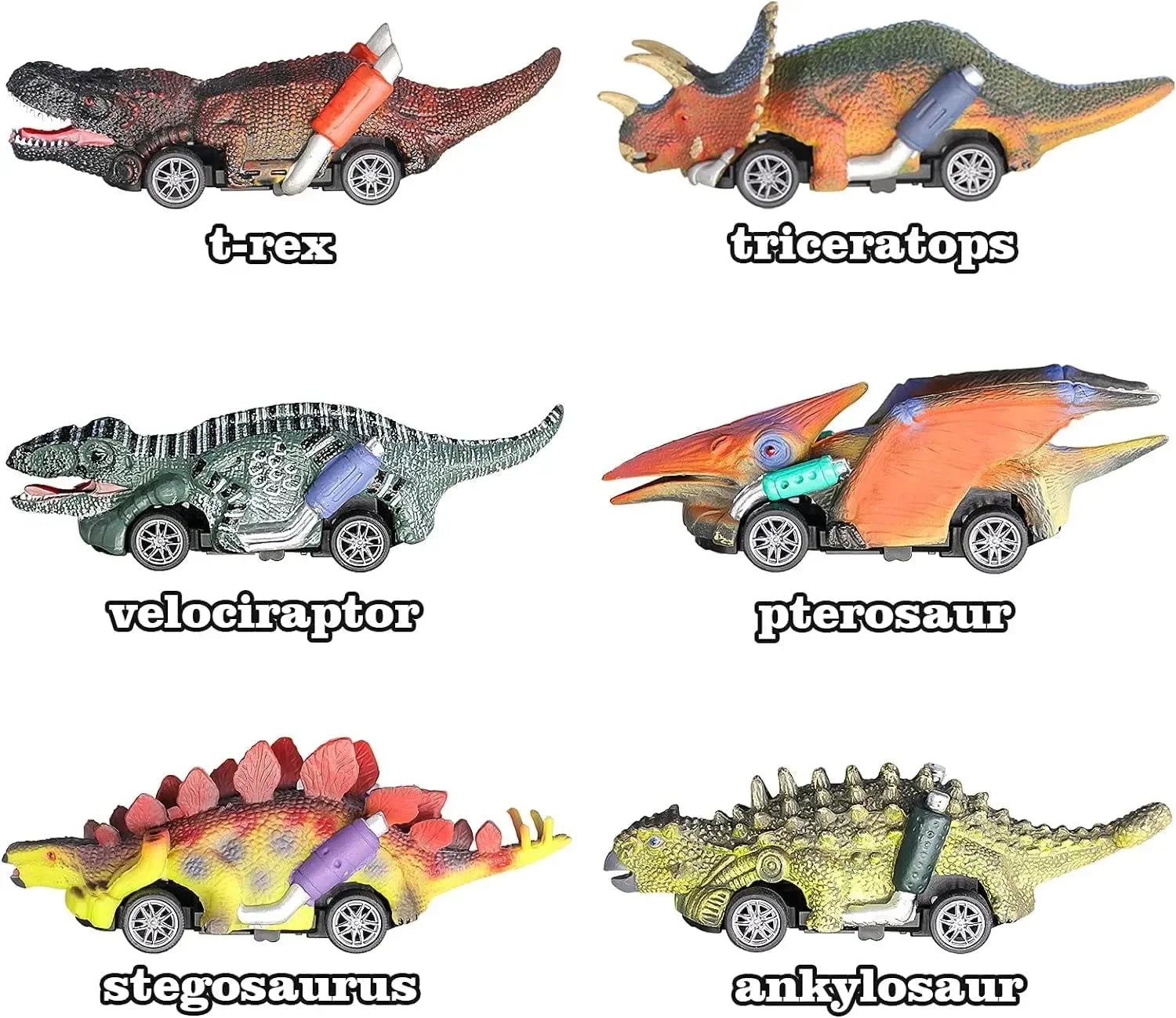 Jurassic Zoomers Dinosaur Pull-Back Car (Set of 6)