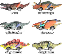 Jurassic Zoomers Dinosaur Pull-Back Car (Set of 6)