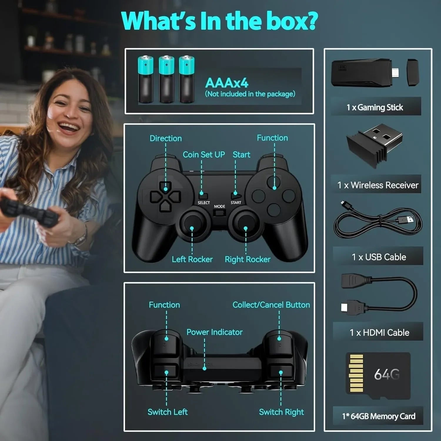 PS Retro 4K Wireless Game Console