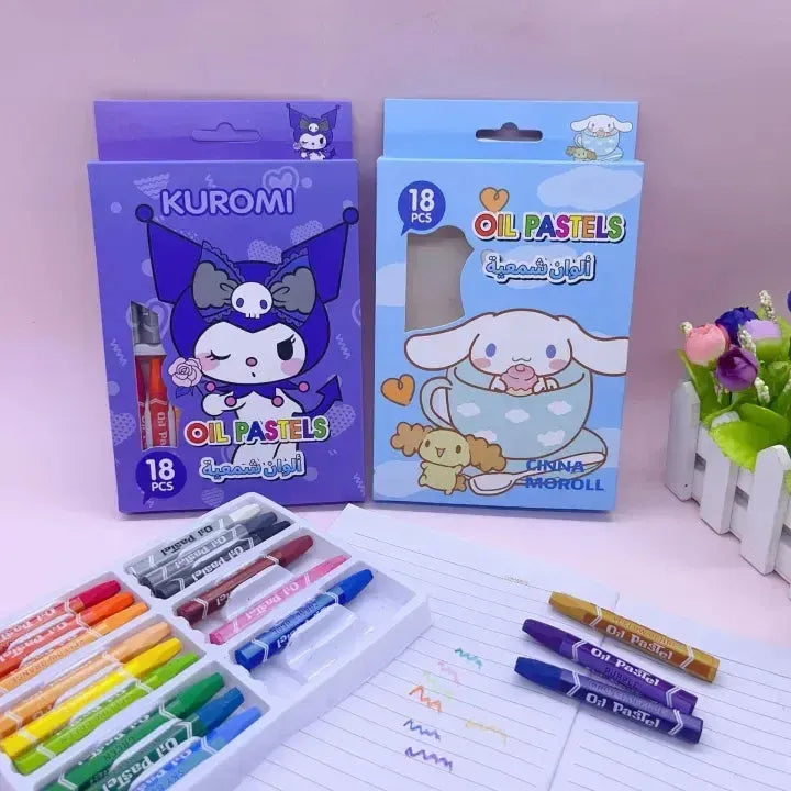 Sanrio Silky Oil Pastel Color Box (18 Pcs)