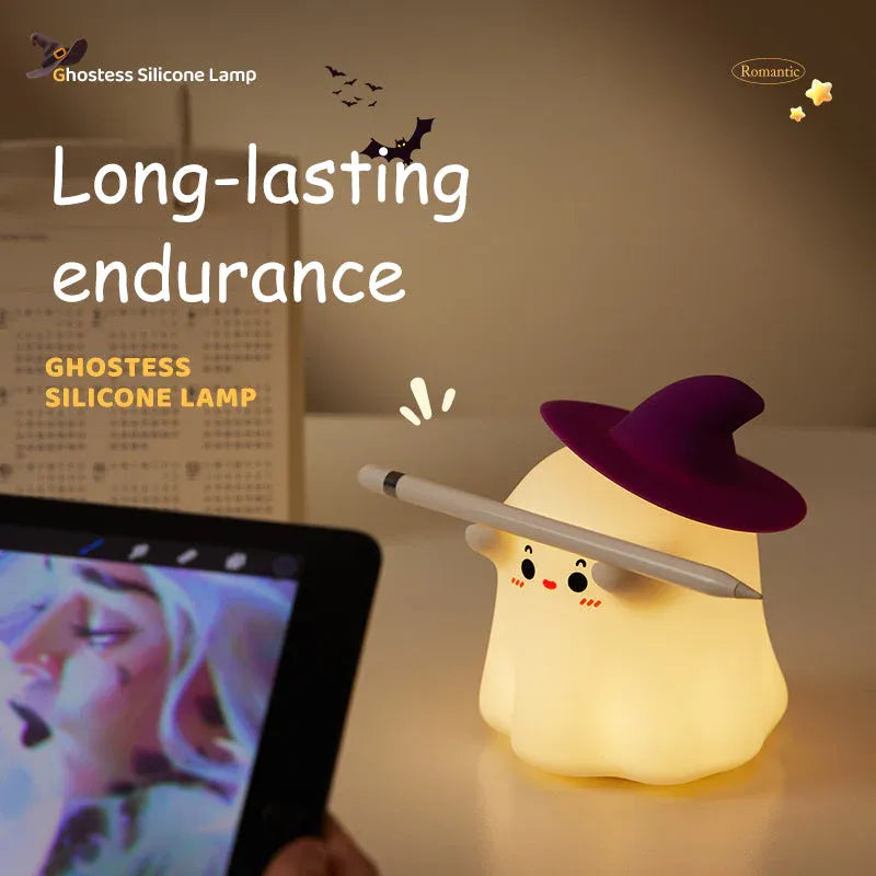 Cute 3D Ghost Silicone Night Lamp