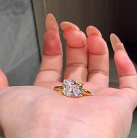 Hellokitty 925 Sterling Silver White Gold Plated Cubic Zirconia Promise Ring - Bear Hugs