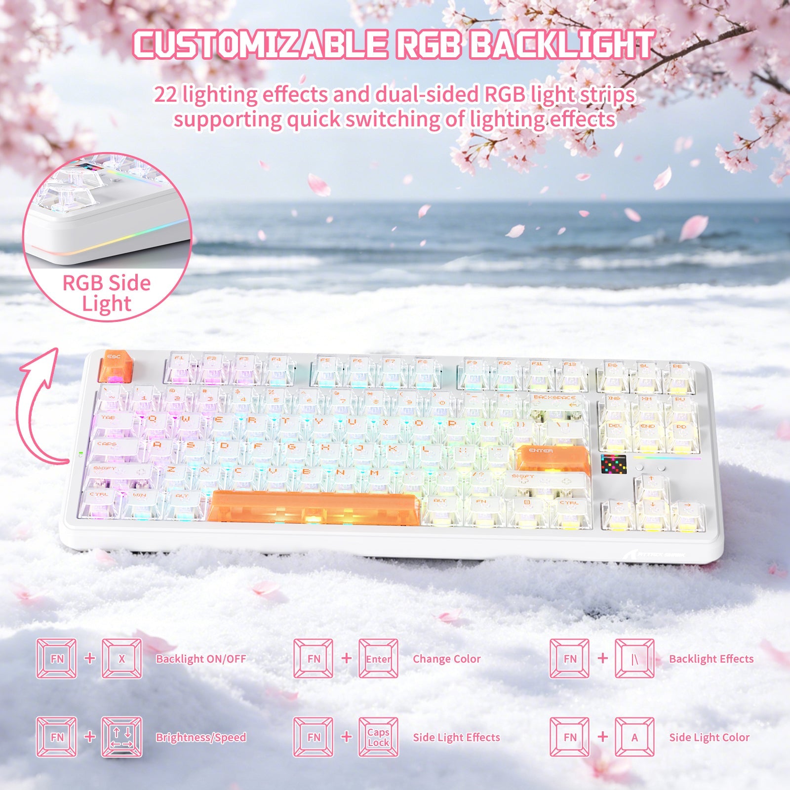 ATTACK SHARK X87 ULTRA Wireless Mechanical Keyboard With 8K Wireless Receiver - Bear Hugs