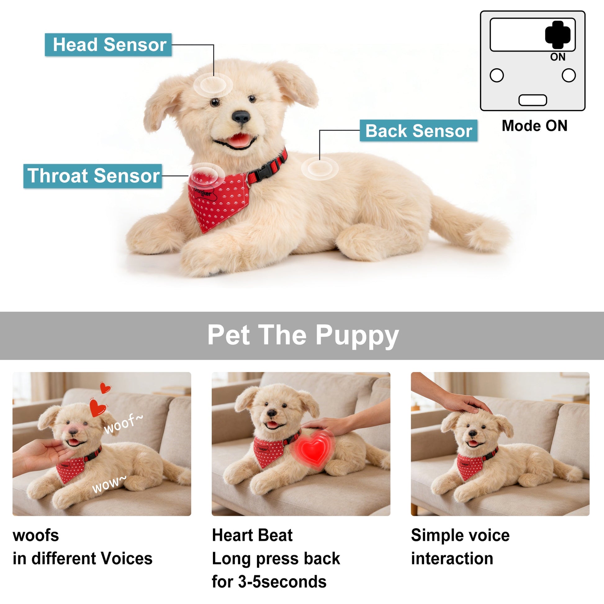 Percy Robot Cat - Interactive Emotional Support Pet Weighted - Bear Hugs