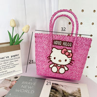 Hello Kitty Pink Petals Woven Tote Bag