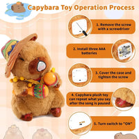 Musical Singing and Dancing Capybara Plushies (20 cm)