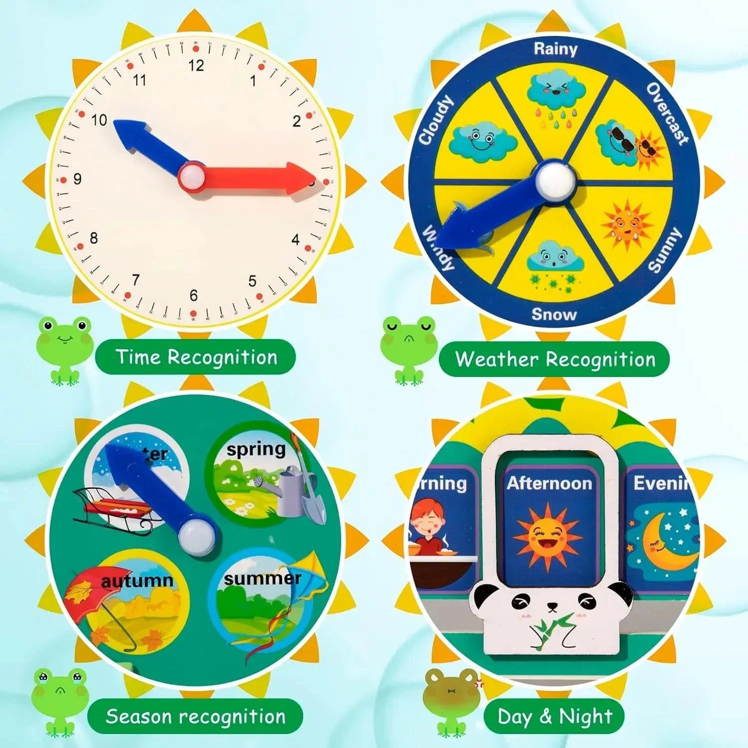 Horloge calendrier multifonctionnelle 7 en 1 Frog 