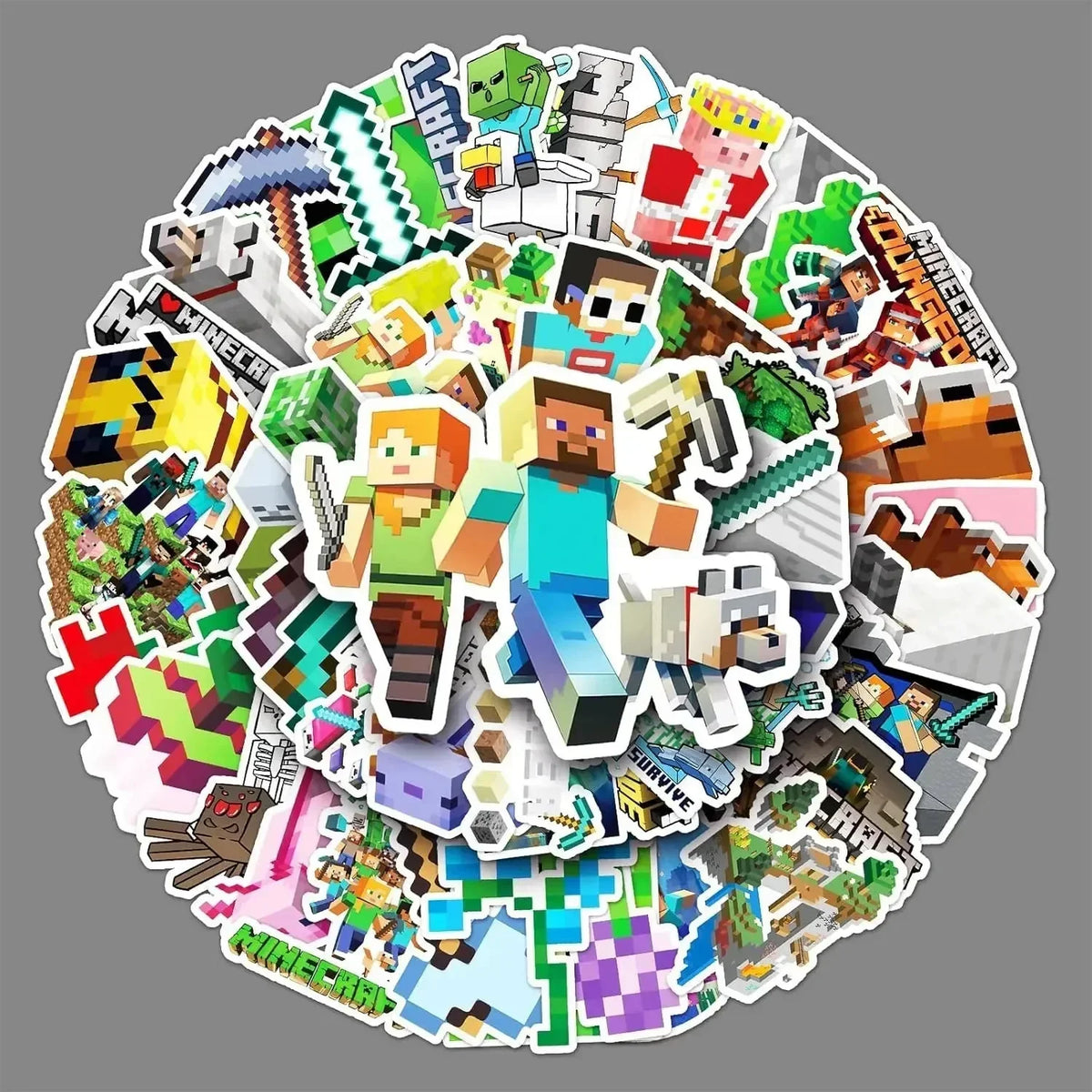 Minecraft Sticker Box Minecraft Premium Vinyl Sticker Pack (50 Pcs)