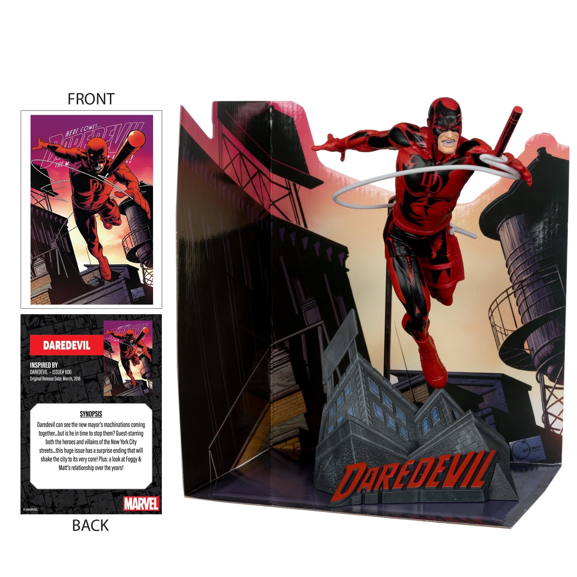 McFarlane Toys - Marvel Daredevil 1:10th Scale Collectible with Scene (Daredevil #600) - Bear Hugs