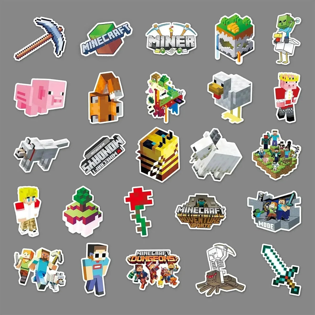 Minecraft Sticker Box Minecraft Premium Vinyl Sticker Pack (50 Pcs)