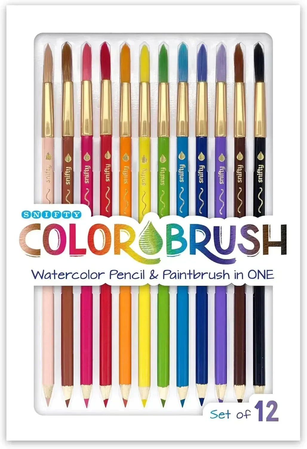Lot De 12 Pinceaux Aquarelle + 2 Gobelets Pliables + 1 Palette - Pour Acrylique, Gouache, Peinture (Débutants Et Confirmés)