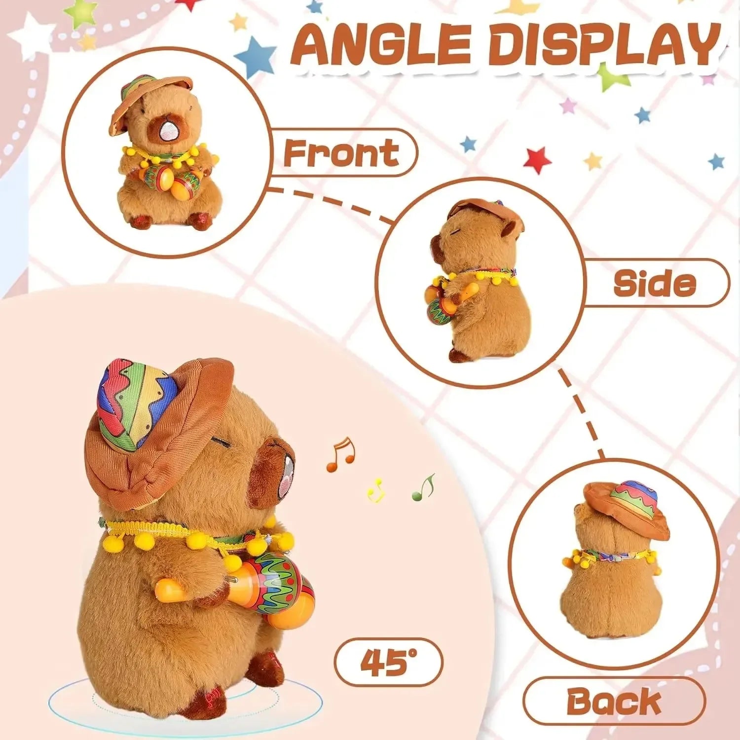 Musical Singing and Dancing Capybara Plushies (20 cm)