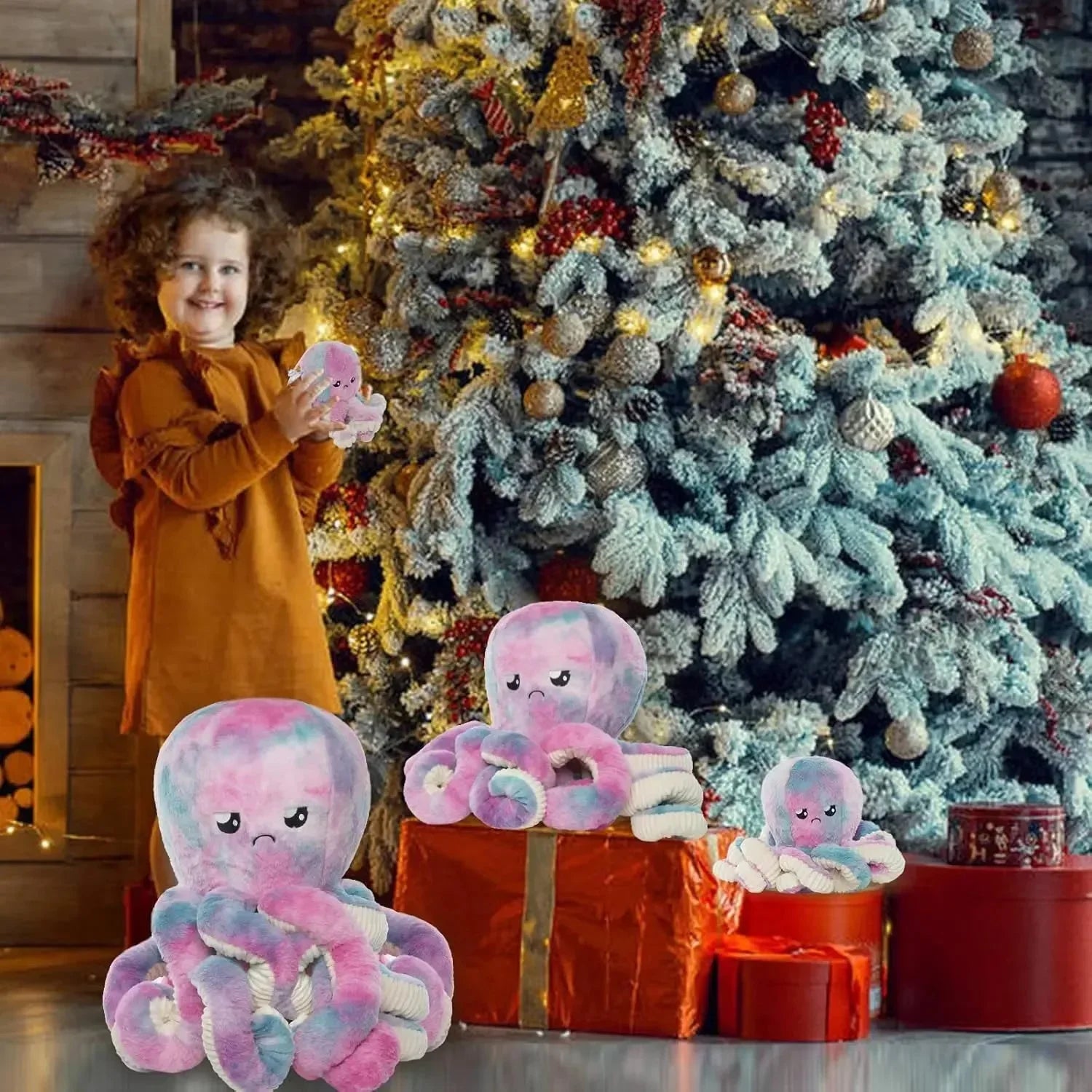 Rainbow Octopus Plushie (40 cm)