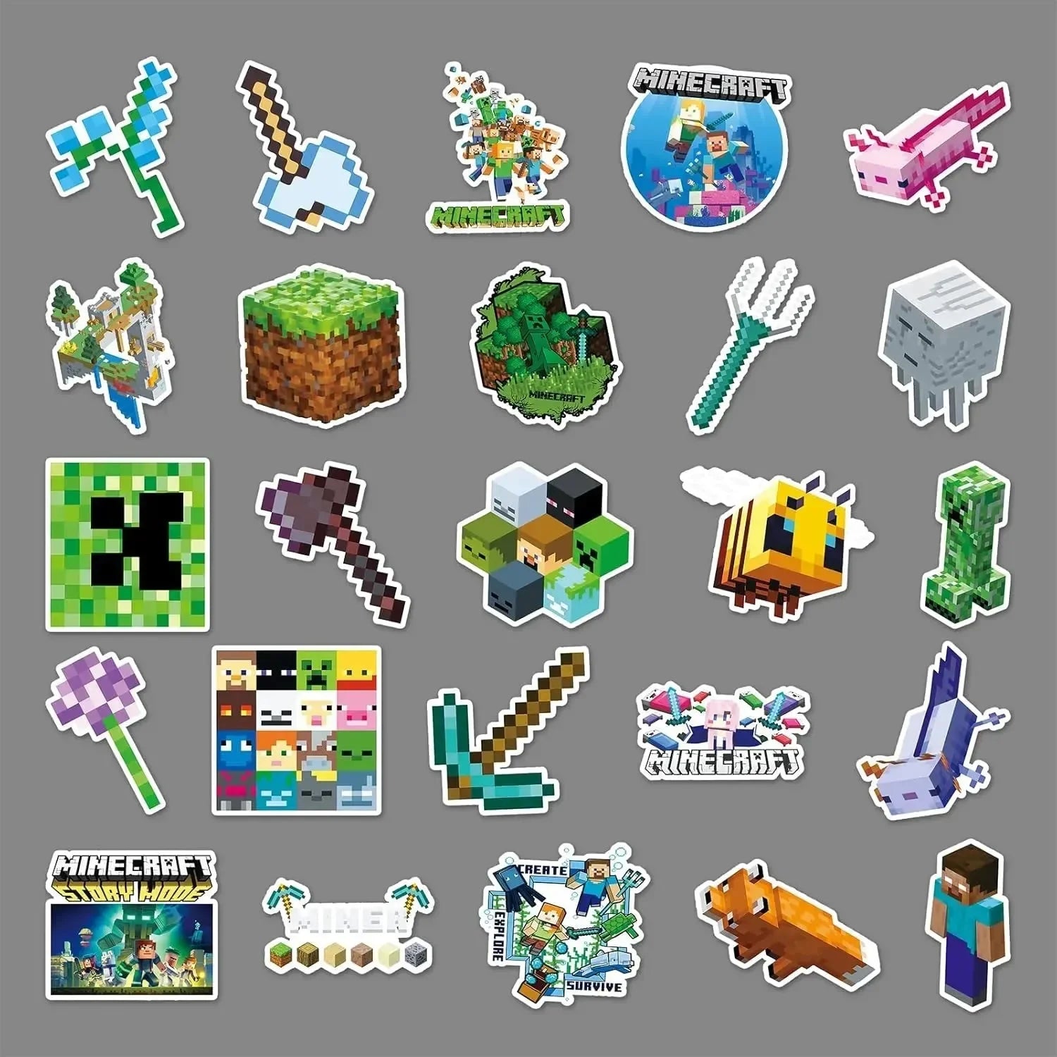 Minecraft Sticker Pack (50 Pcs)