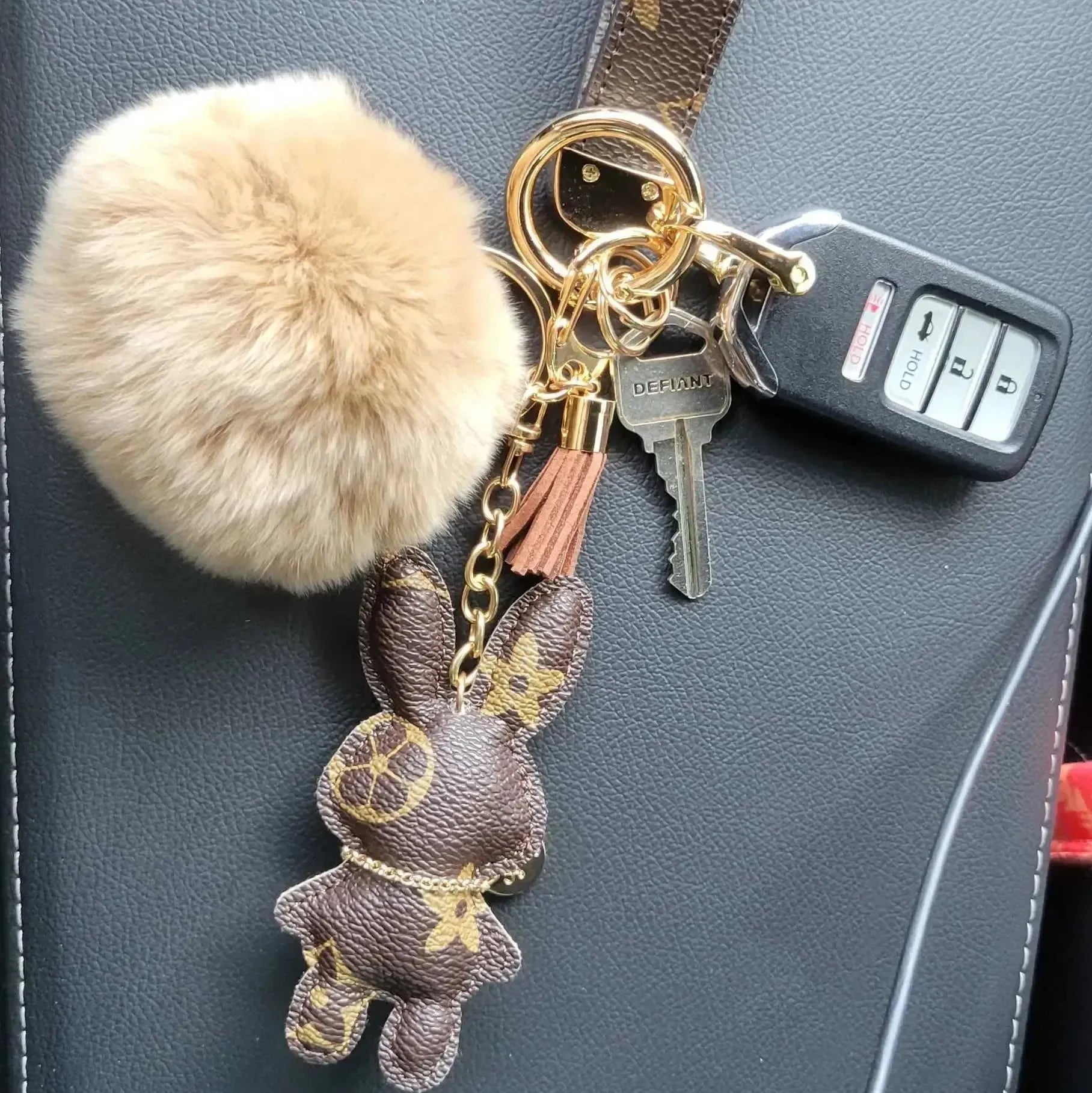 Charming Bunny Monogram Keychain
