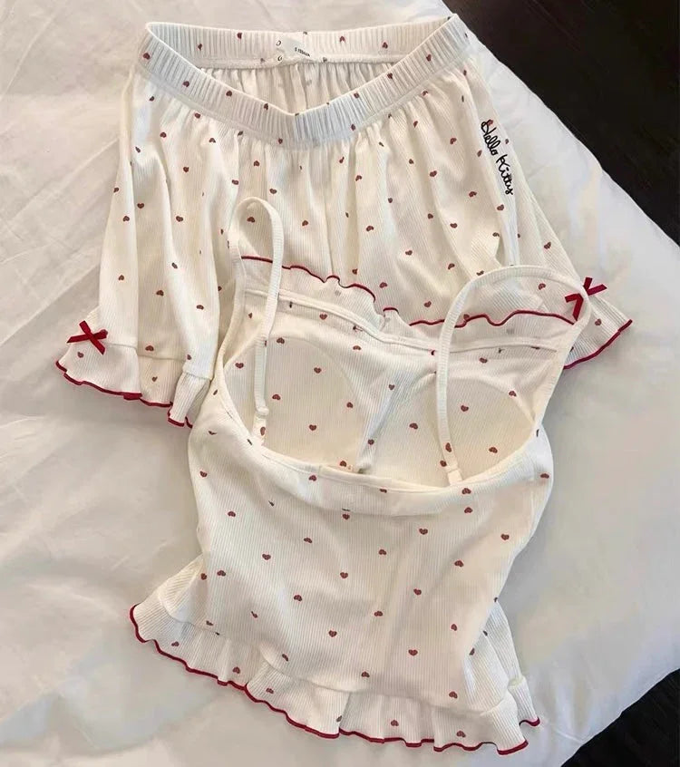 Kawaii Kitty Summer Pajamas Suits PN7088 - Bear Hugs