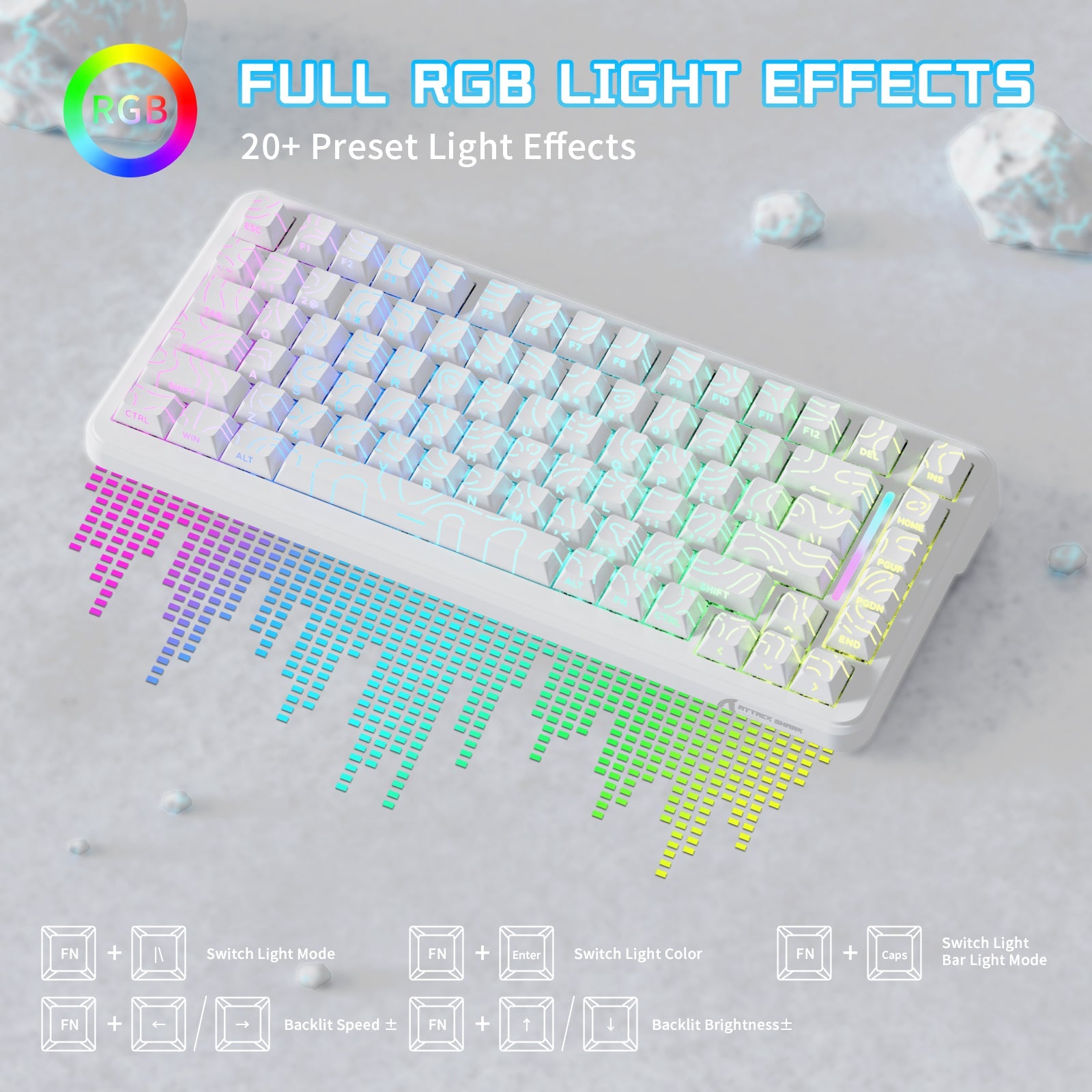 ATTACK SHARK X82PRO HE Wireless Rapid Trigger Gaming Keyboard Magnetic Switch - Bear Hugs