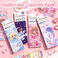 Cute Princess Watercolor Coloring Book