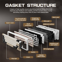 ATTACK SHARK X66 Wireless Mechanical Keyboard with 8K Coiled Cable - Bear Hugs