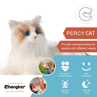Percy Robot Cat - Interactive Emotional Support Pet Weighted - Bear Hugs