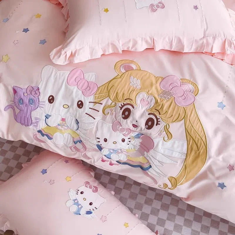 Kawaii Kitty Girls Bedding Set PN7019 - Bear Hugs