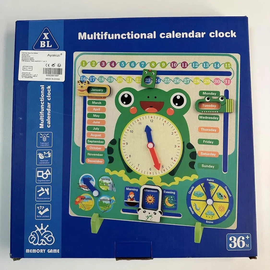 Horloge calendrier multifonctionnelle 7 en 1 Frog 