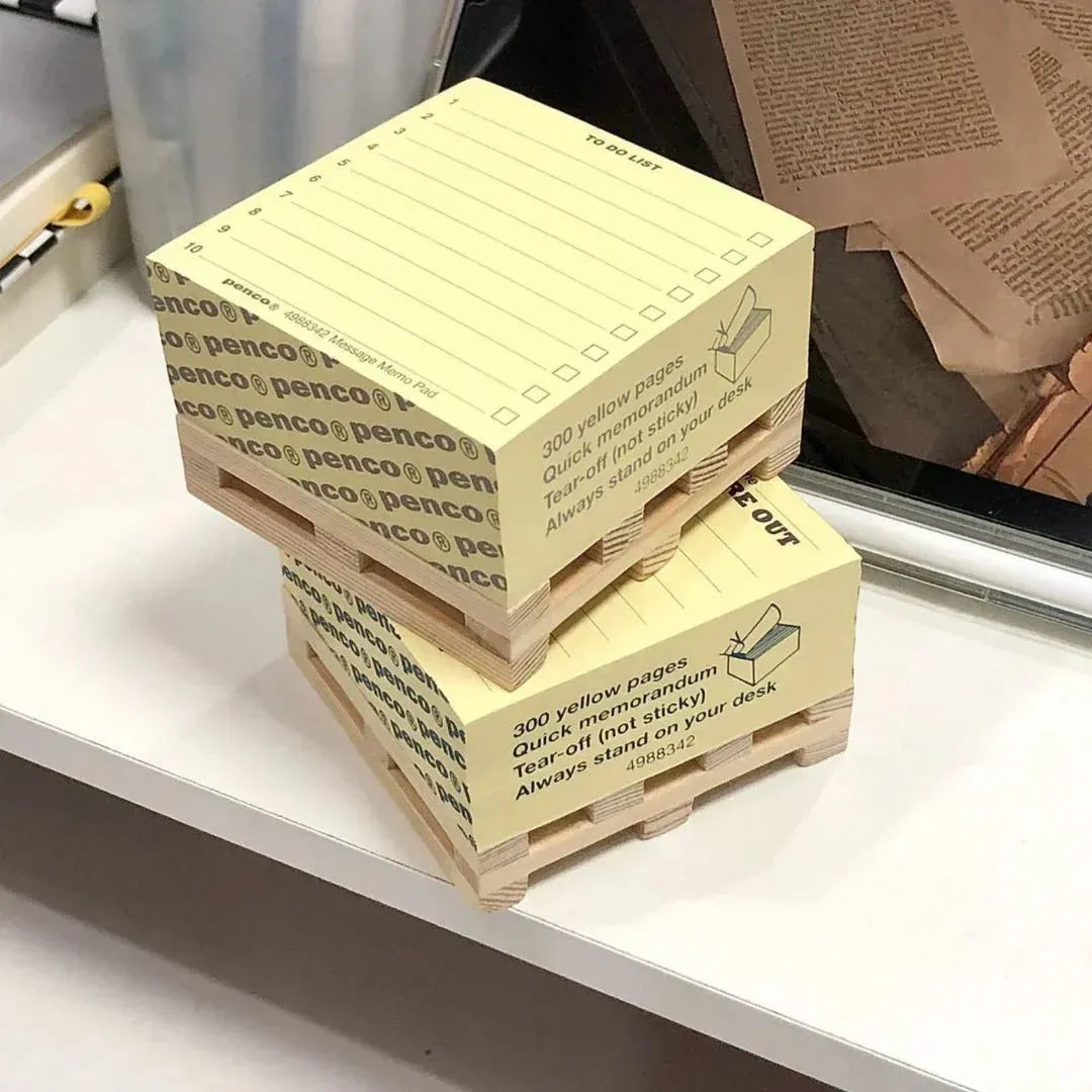 Tiny Wooden Crate Sticky Notes