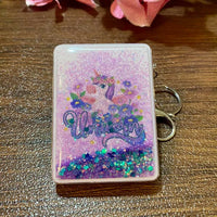 Unicorn Dreams Glitter Mirror Keychain