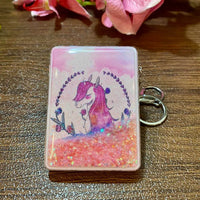 Unicorn Dreams Glitter Mirror Keychain