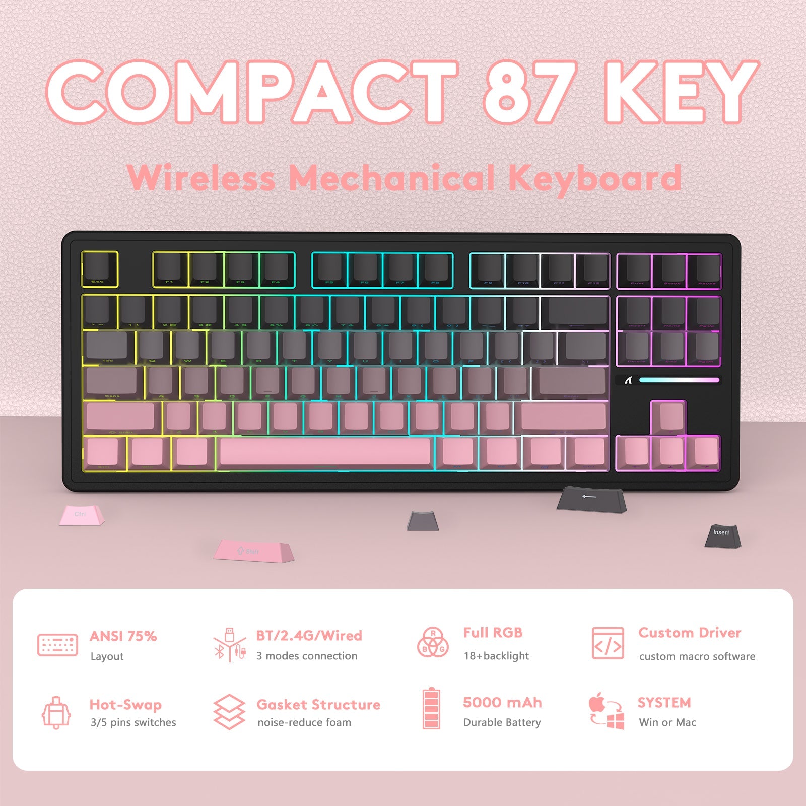 ATTACK SHARK M87 PRO Wireless Mechanical Keyboard