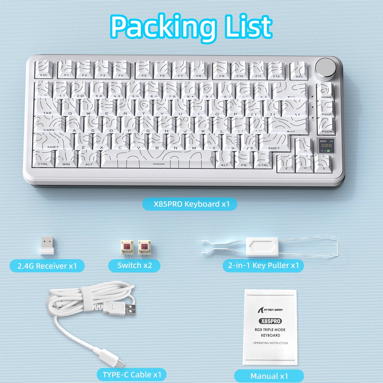 ATTACK SHARK X85 PRO QMK Mechanical Keyboard