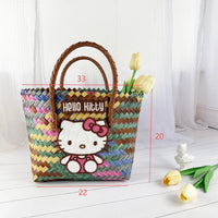 Hello Kitty Pink Petals Woven Tote Bag