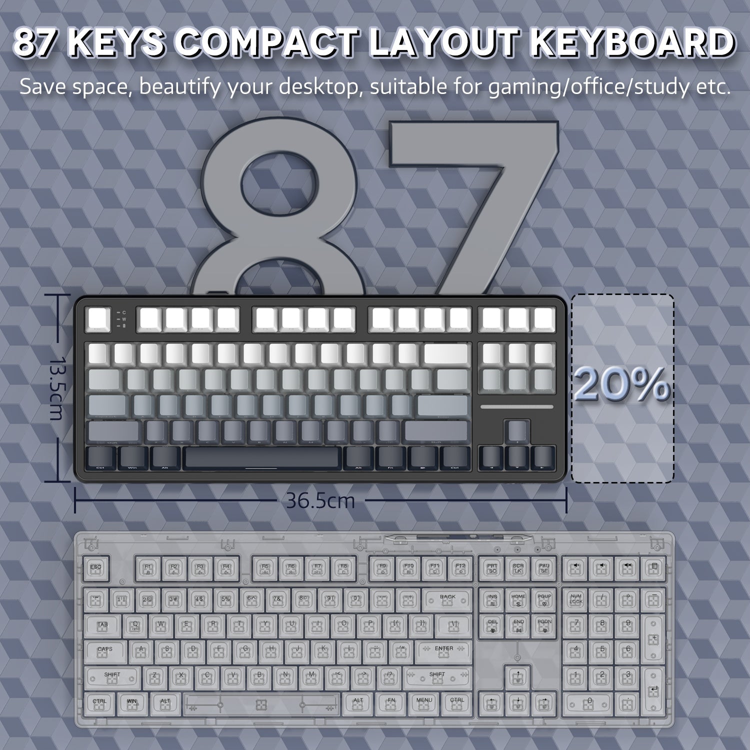 ATTACK SHARK X87 Tri-Mode Gasket Mechanical Keyboard