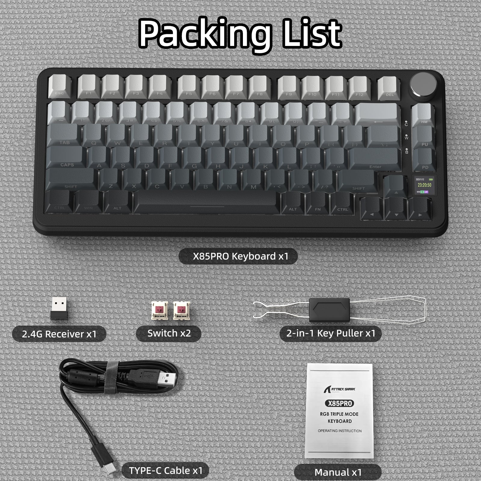 ATTACK SHARK X85 PRO QMK Mechanical Keyboard