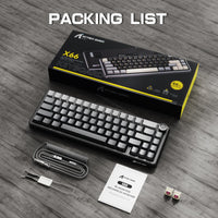 ATTACK SHARK X66 Wireless Mechanical Keyboard with 8K Coiled Cable - Bear Hugs