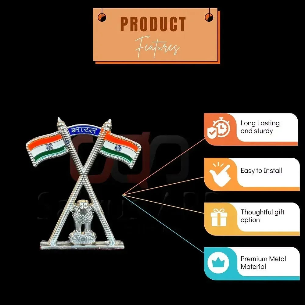 Indian Flag Patriotic Cross Decor Piece