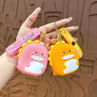 Dinosaur Silicon Coin Pouch Keychain