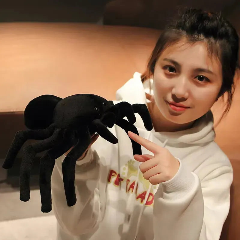 Giant Creepy Black Spider Plush Toy