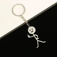 Finger Salute Doodle Stickman Keychain